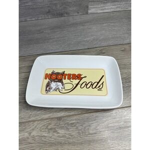 🔥 HOOTERS Logo Ceramic Tray Serving Plate Wings Food Owl Logo Plate 9¼" X 6"